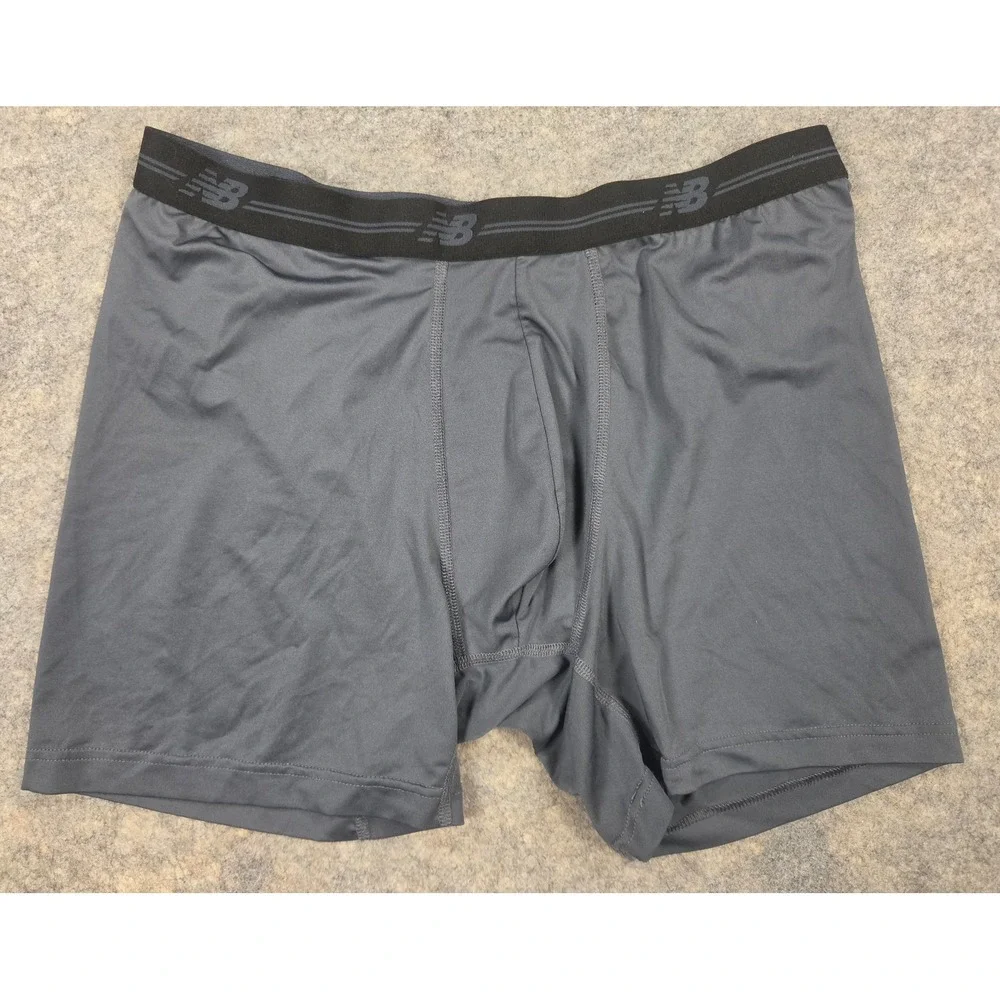New Balance Mens 4 Pack Boxer Briefs XL Black Grey Performance Underwear